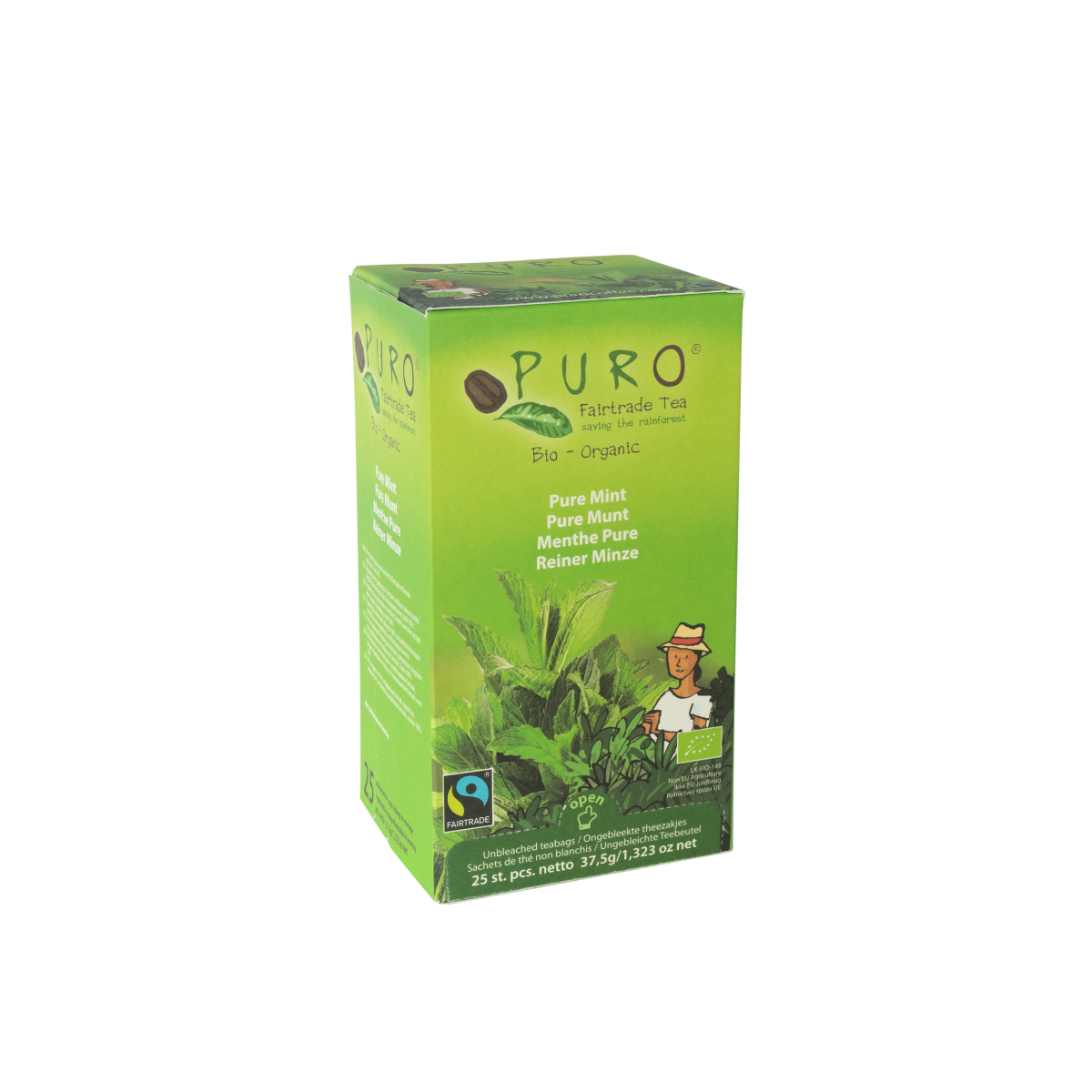 Thé puro menthe pure bio commerce équitable 25x1,5g